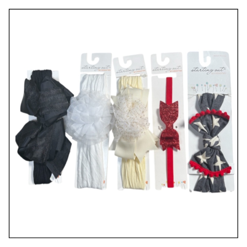 Starting Out Kids Headband Set - Black, White, Cream, Red
